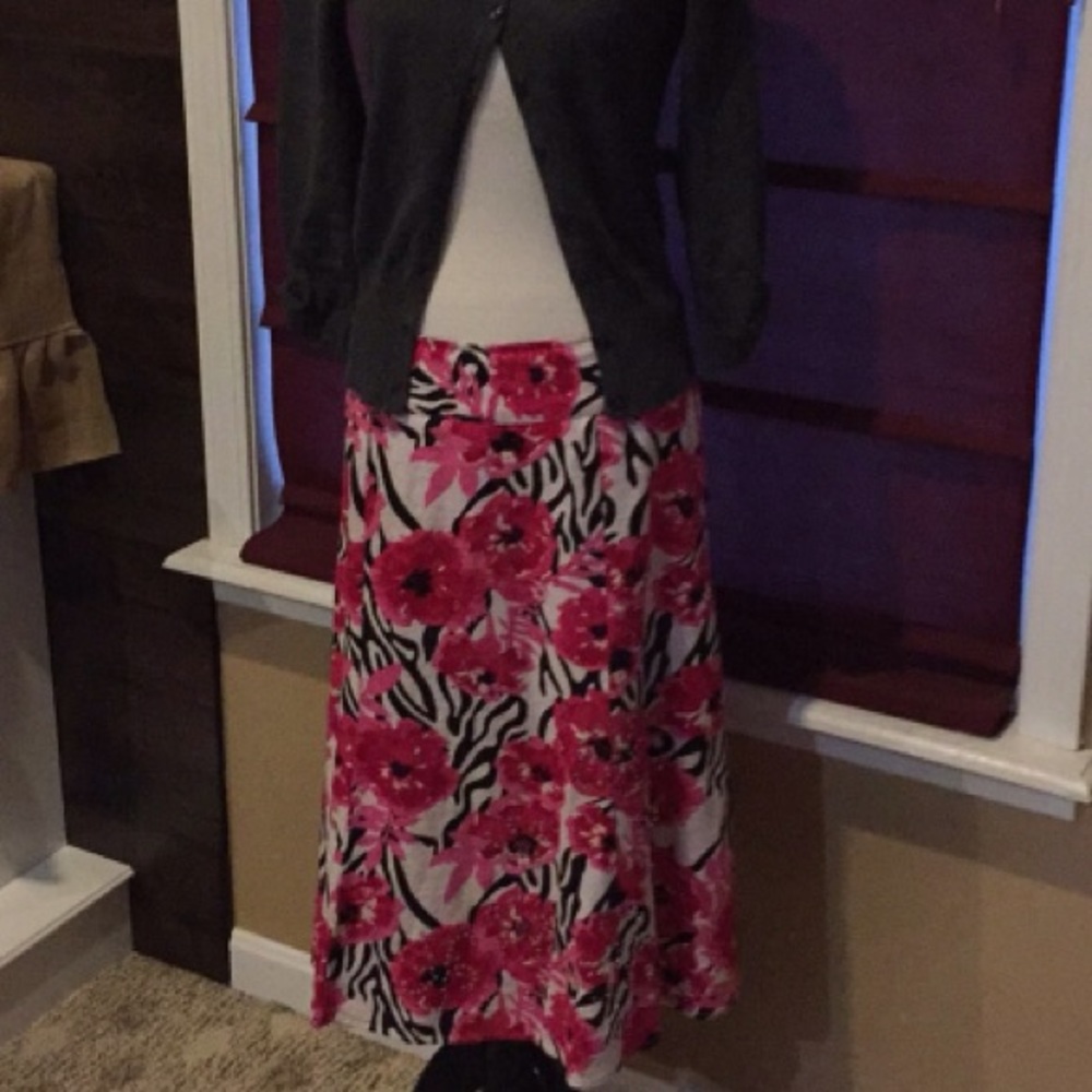 Floral Midi Linen Skirt Modest + Classy